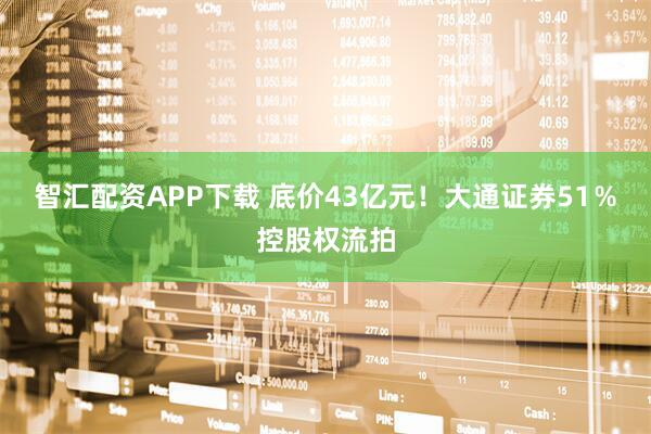 智汇配资APP下载 底价43亿元！大通证券51％控股权流拍