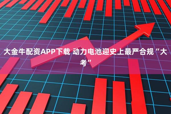 大金牛配资APP下载 动力电池迎史上最严合规“大考”